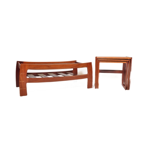 651 - A retro vintage 20th century G Plan teak wood nest of tables in the quadrille pattern along with a G... 