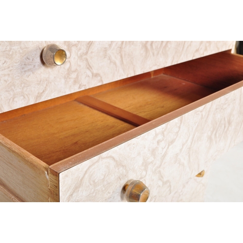 659 - A retro mid 20th Century pedestal Italian formica chest of drawers having a straight bank of six gra... 