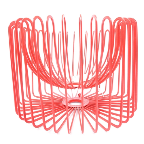 685 - Ehlen Johansson - A 20th century circa. 1990's retro style red wire freeform centrepiece fruit bowl ... 