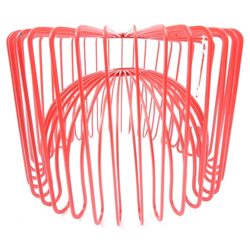 685 - Ehlen Johansson - A 20th century circa. 1990's retro style red wire freeform centrepiece fruit bowl ... 