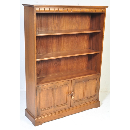 731 - Lucian Ercolani - Ercol - A retro vintage mid-century beech and elm golden dawn open front library b... 