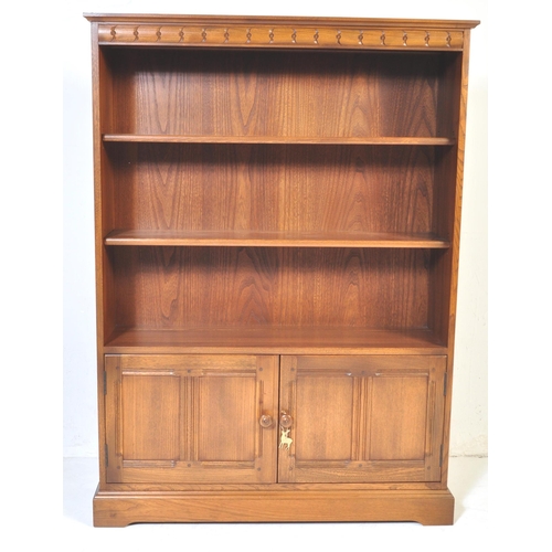 731 - Lucian Ercolani - Ercol - A retro vintage mid-century beech and elm golden dawn open front library b... 