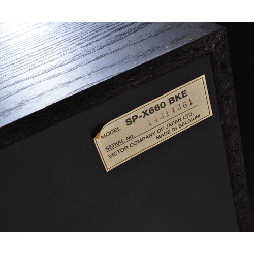 757 - A 20th century vintage audio hi-fi stacking stereo system. To include JVC FX-333L tuner, a Sony twin... 