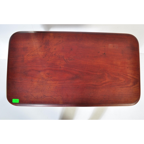 853 - A 19th century Victorian mahogany occasional writing / side table. The top having chamfered edge ove... 