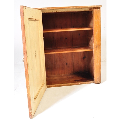 925 - A Victorian 19th century pine single door cupboard with white pull handle. Measures approx; 84cm x 7... 