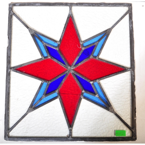 928 - An assortment of three Victorian 19th century leaded stained glass panels of various sizes decorated... 