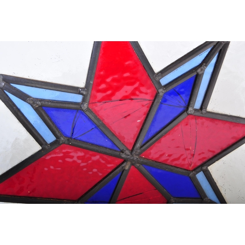 928 - An assortment of three Victorian 19th century leaded stained glass panels of various sizes decorated... 