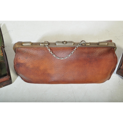 929 - A Victorian 19th century monogrammed leather gun case marked London label to interior (A/F). Togethe... 