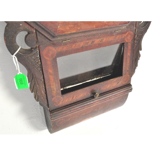 968 - A vintage 20th Century mahogany case railway post office clock. W B Payne - Bristol. With an inlaid ... 