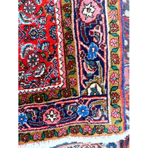 960 - Vintage 20th Century Bidjar Persian Islamic carpet floor rug. Having a 500000 knot count, with intri... 