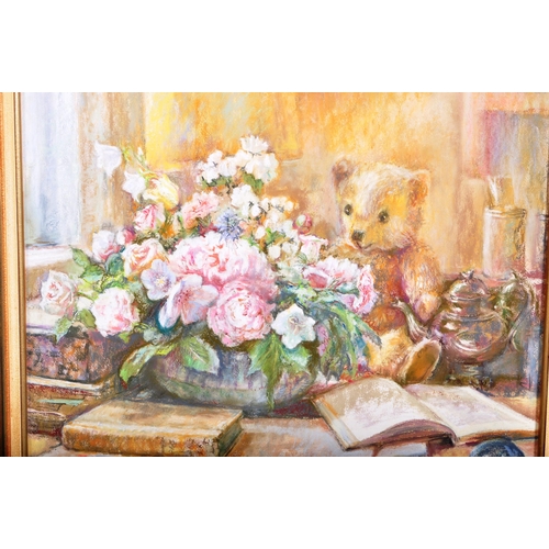 1041 - Rachel Hemming Bray (British, B.1947) - A Still life painting entitled Summer Flowers with Edward & ... 