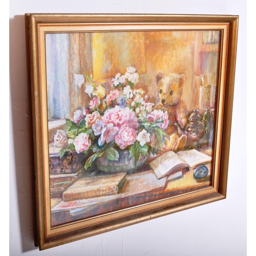 1041 - Rachel Hemming Bray (British, B.1947) - A Still life painting entitled Summer Flowers with Edward & ... 