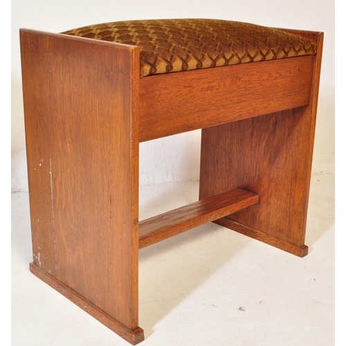 1058 - Wood Bros - Old Charm Furniture - 20th Jacobean revival oak bench seat raised on shaped legs with st... 