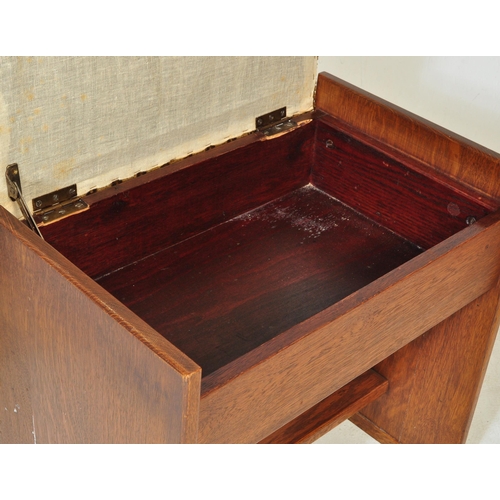 1058 - Wood Bros - Old Charm Furniture - 20th Jacobean revival oak bench seat raised on shaped legs with st... 