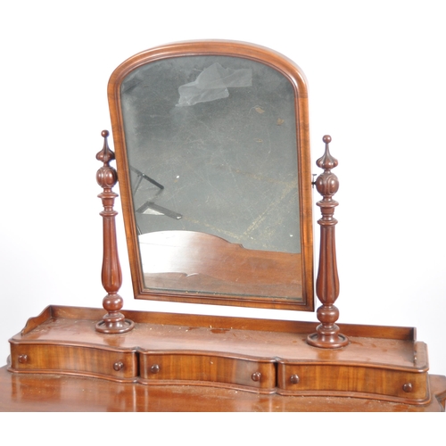 1064 - A Victorian 19th century large mahogany Duchess dressing table. Raised on hairy paw feet legs with l... 