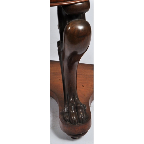 1064 - A Victorian 19th century large mahogany Duchess dressing table. Raised on hairy paw feet legs with l... 