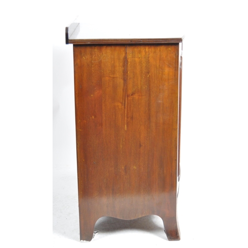 1066 - An Edwardian mahogany bow fronted sideboard cabinet. Raised on bracket feet with a bow fronted body ... 