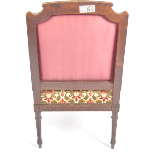 1070 - A pair of 19th century French Louis revival mahogany tapestry needlepoint upholstered fauteuil armch... 