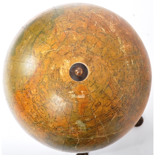 1072 - Early 20th century Philips 12  inch terrestrial desk / table top glove. The paper lined globe being ... 