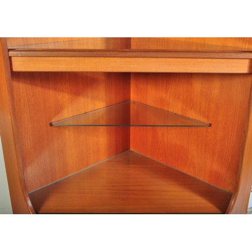 690 - G Plan - Fresco - A good retro vintage 20th Century teak wood corner cabinet / display unit having a... 