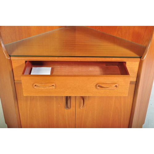 690 - G Plan - Fresco - A good retro vintage 20th Century teak wood corner cabinet / display unit having a... 