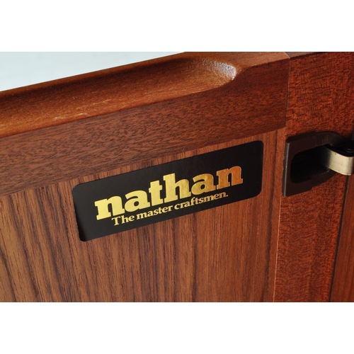 784 - Nathan Squares Pattern hi-fi Cabinet. A mid century retro Nathan Furniture teak wood  side cabinet (... 