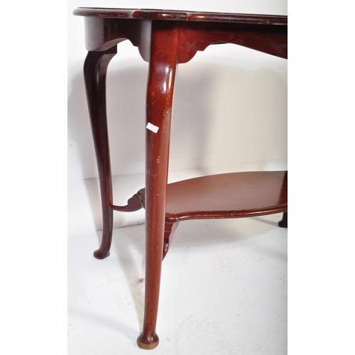 921 - An early 20th century Edwardian era inlaid side table with inlay to top and pie crust type edge and ... 