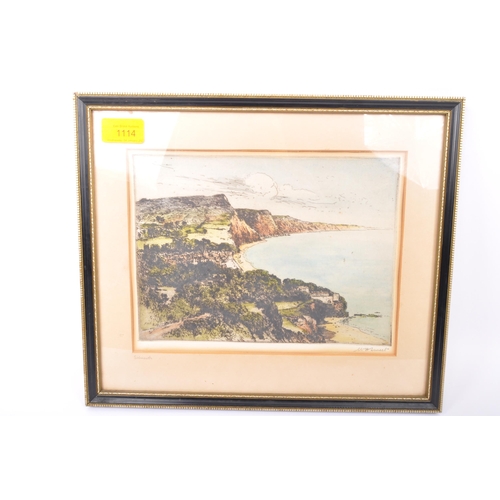 977 - Walter Henry Sweet (1899-1943) Sidmouth looking east. Signed in Pencil. Gallery blind stamps. Framed... 