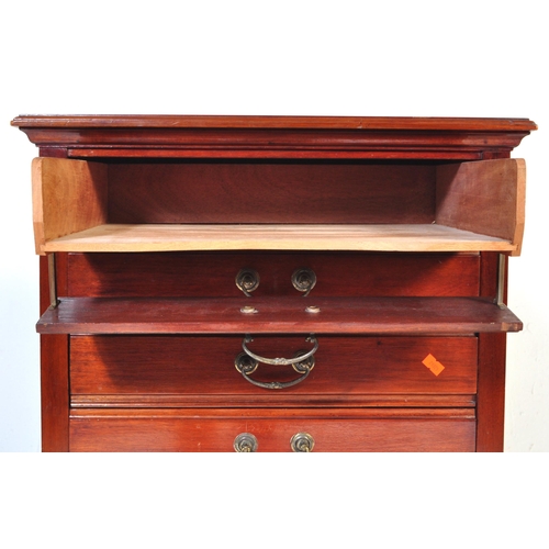 1053 - A 20th century  1920's style music cabinet having a bank of five music sheet filing drawers with hin... 