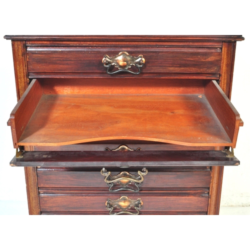 1053 - A 20th century  1920's style music cabinet having a bank of five music sheet filing drawers with hin... 