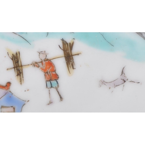 122 - A 19th Century Chinese Famille Verte porcelain plate of circular form. Hand painted Famille Verte de... 