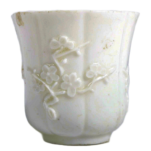 144 - A 18th century Blanc de Chine' porcelain tea / wine cup made in Dehua, China. A soft paste porcelain... 
