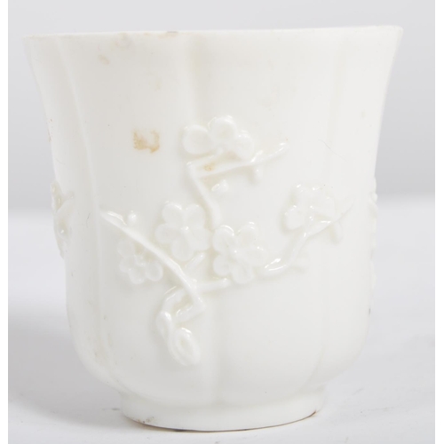 144 - A 18th century Blanc de Chine' porcelain tea / wine cup made in Dehua, China. A soft paste porcelain... 