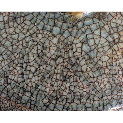 146 - A 15th century Chinese Ming dynasty celadon jar / jug. With short everted neck and twin lug handles ... 