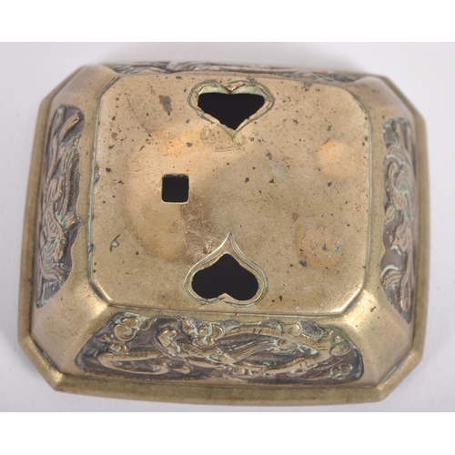 151 - An early 20th century Chinese bronze censer. A highly decorated censer depicting a phoenix on both p... 