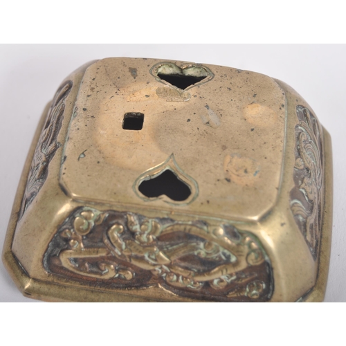 151 - An early 20th century Chinese bronze censer. A highly decorated censer depicting a phoenix on both p... 