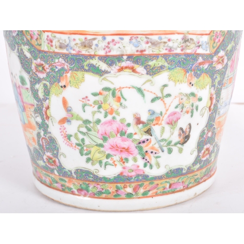 153 - A 19th Century Chinese Famille Rose porcelain vase of large size. Hand painted decoration depicting ... 