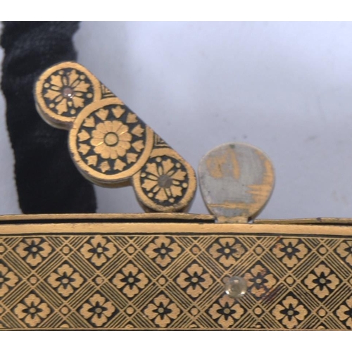 157 - A 20th century large Japanese Komai style purse / clutch bag. A black felt material, with Komai styl... 