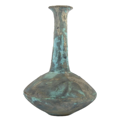 164 - A Chinese Oriental Han Dynasty manner pottery vase. Flared circular rim with long tapered cylindrica... 