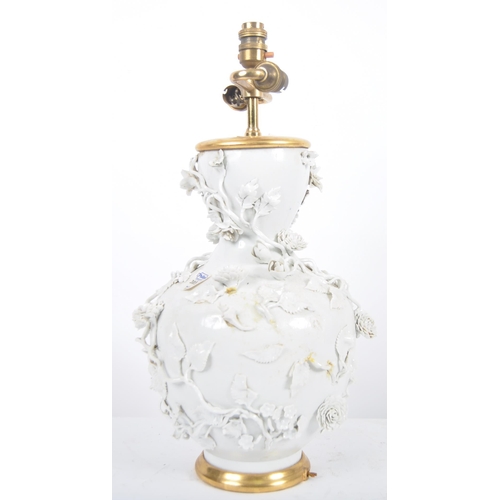 170 - An 18th Century Chinese blanc de chine dehua porcelain vase converted to a lamp in 20th Century Fran... 