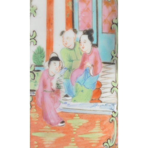 174 - A 19th Century Chinese Cantonese export porcelain famille rose medallion teapot held within the orig... 