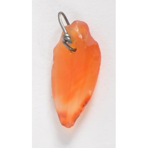 179 - An ancient Egyptian heart pendant. Made from carnelian, in the form of a heart, hand carved with wir... 