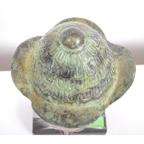 54 - A 20th Century Chinese Tibetan Thai bronze Buddha Phra Phrom four headed head. Cast features with tw... 