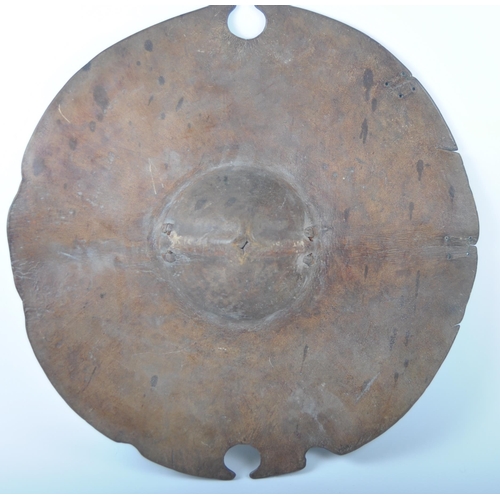 60 - A 19th Century Sudanese Sudan Beja Tribe tribal circular hide leather shield of elephant / hippopota... 