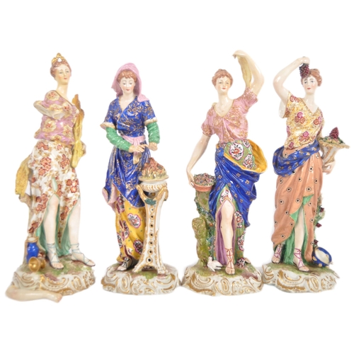 1 - A series of four 18th Century porcelain figures - likely Chelsea / Derby or similar. Depicts classic... 