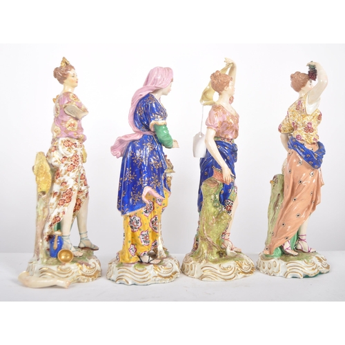 1 - A series of four 18th Century porcelain figures - likely Chelsea / Derby or similar. Depicts classic... 