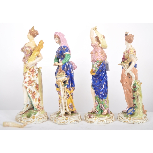 1 - A series of four 18th Century porcelain figures - likely Chelsea / Derby or similar. Depicts classic... 