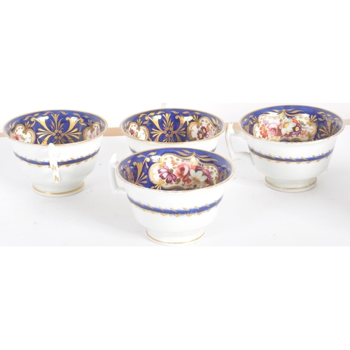 12 - A 19th Century Spode / Coalport / Worcester manner hand painted tea service / tea set. Decorated in ... 