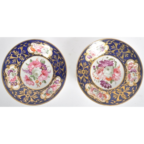 12 - A 19th Century Spode / Coalport / Worcester manner hand painted tea service / tea set. Decorated in ... 