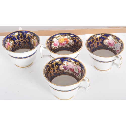 12 - A 19th Century Spode / Coalport / Worcester manner hand painted tea service / tea set. Decorated in ... 